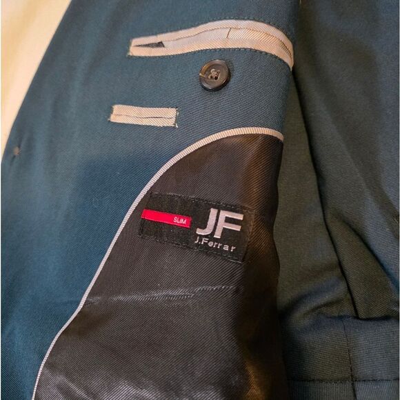 JF J.Ferrar Teal Suit Mens Size 42S - Picture 3 of 9